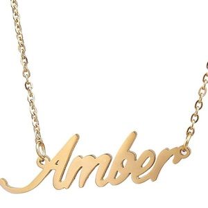 ✨AMBER GOLD SWEETHEART NAME NECKLACE *NWT*✨